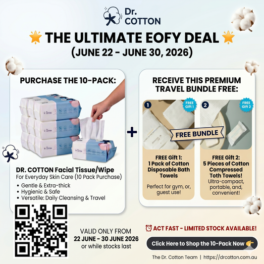 Dr.Cotton Facial Tissue/Wipe For Everyday Skin Care ( 10 Pack )