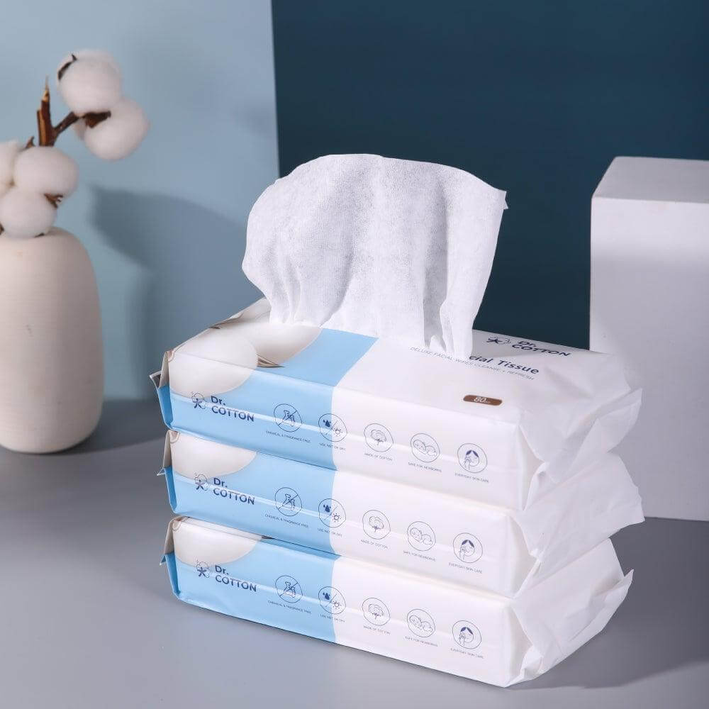 Dr.Cotton Facial Tissue/Wipe For Sensitive and Baby ( 5 Pack )